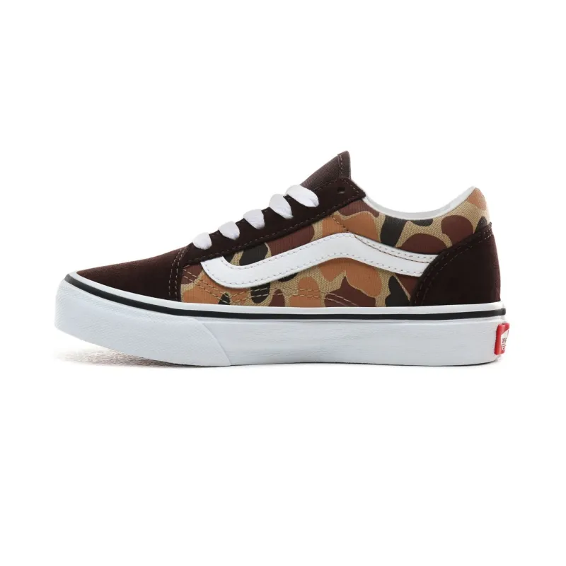 Vans Old Skool Kids Schoenen (Vintage Camo) Chocolate torte/True White