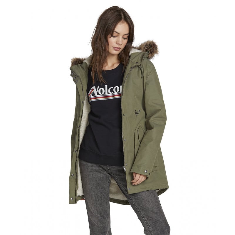 Volcom Less is more Women Jacket Army Green Combo