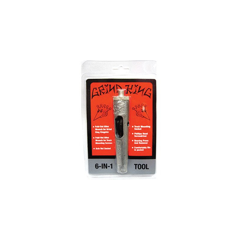 Grind King Truck Co. 6-In-1 Multi-Purpose Skate Tool Grind King Truck Co. 6-In-1 Multi-Purpose Skate Tool