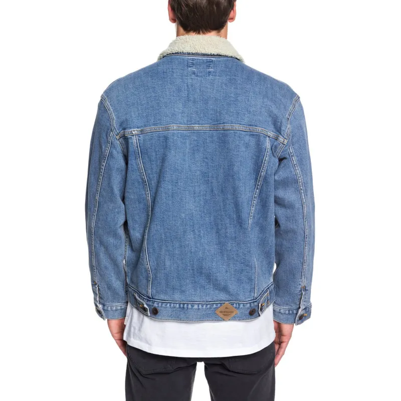 Quiksilver Denim Jacket Sherpa Used Blue