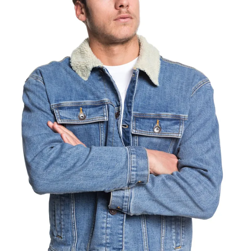 Quiksilver Denim Jacket Sherpa Used Blue