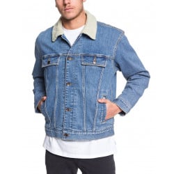 Quiksilver Denim Jacket Sherpa Used Blue