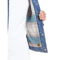 Quiksilver Denim Jacket Sherpa Used Blue