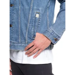 Quiksilver Denim Jacket Sherpa Used Blue