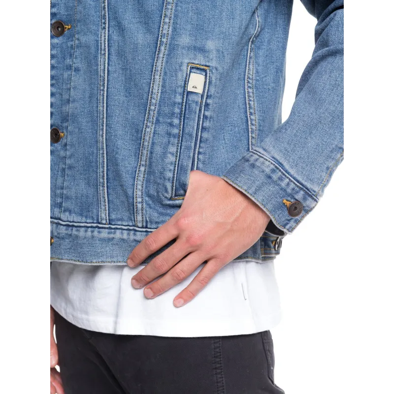 Quiksilver Denim Jacket Sherpa Used Blue
