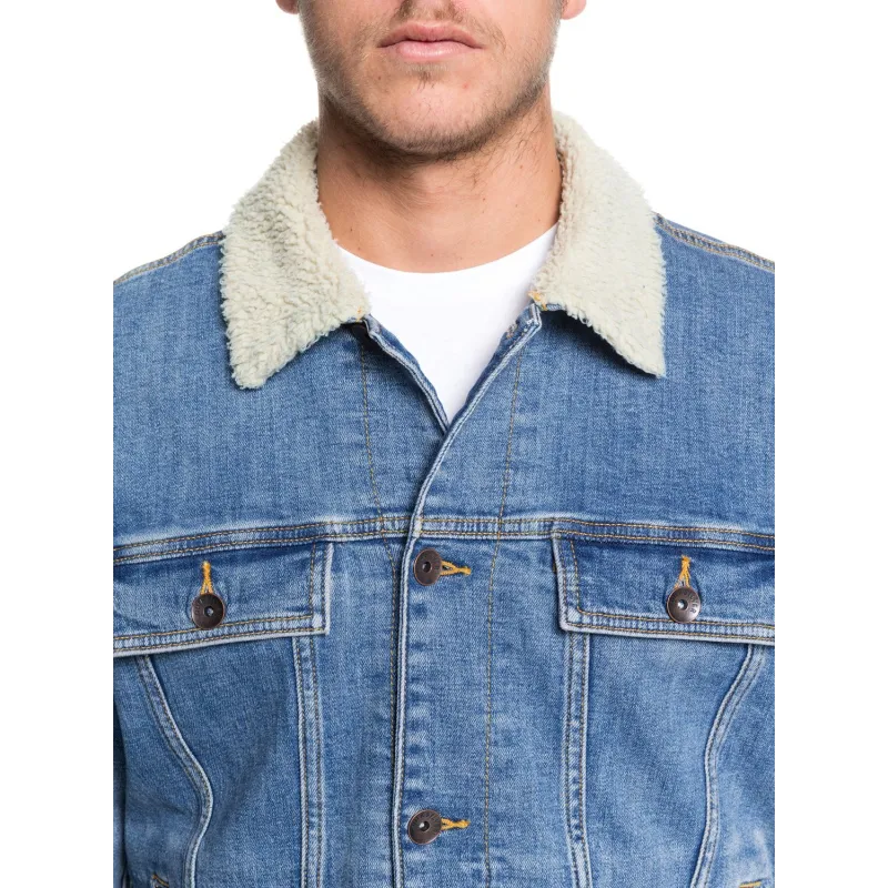 Quiksilver Denim Jacket Sherpa Used Blue