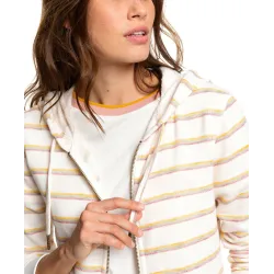 Roxy Trippin Stripes Women's Zip Hoodie Mauvewood Mom Tea