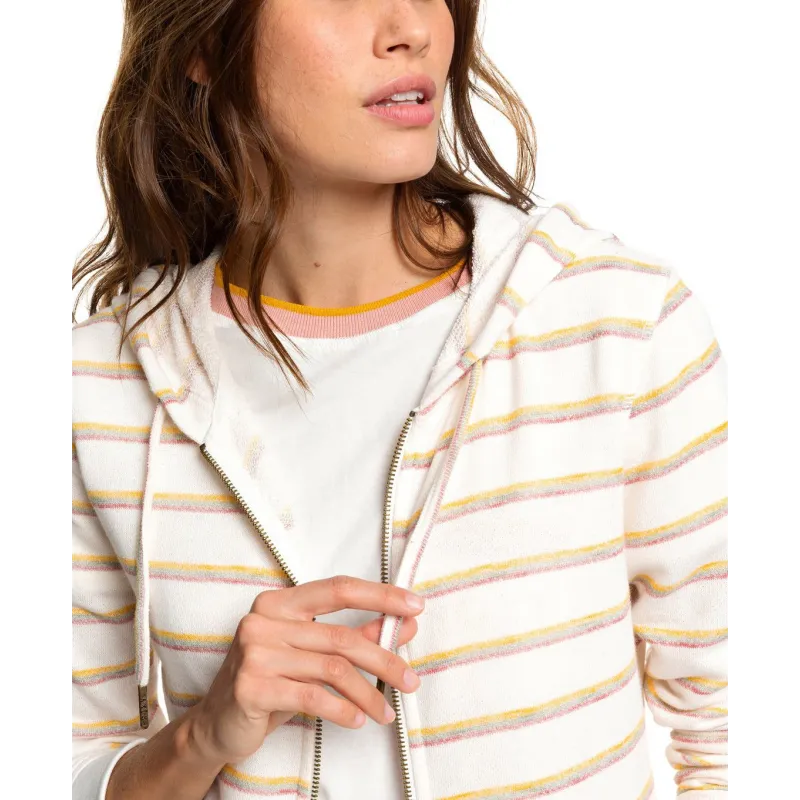 Roxy Trippin Stripes Women's Zip Hoodie Mauvewood Mom Tea