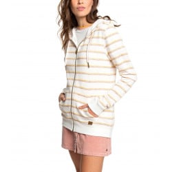 Roxy Trippin Stripes Women's Zip Hoodie Mauvewood Mom Tea