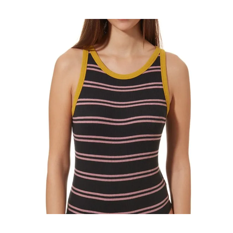 Vans Lizzie Armanto Stripe Women's Bodysuit Black-Golden Palm