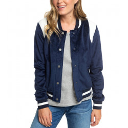 Roxy Stormy Waters Polar Fleece Bomber Jacket Mood Indigo