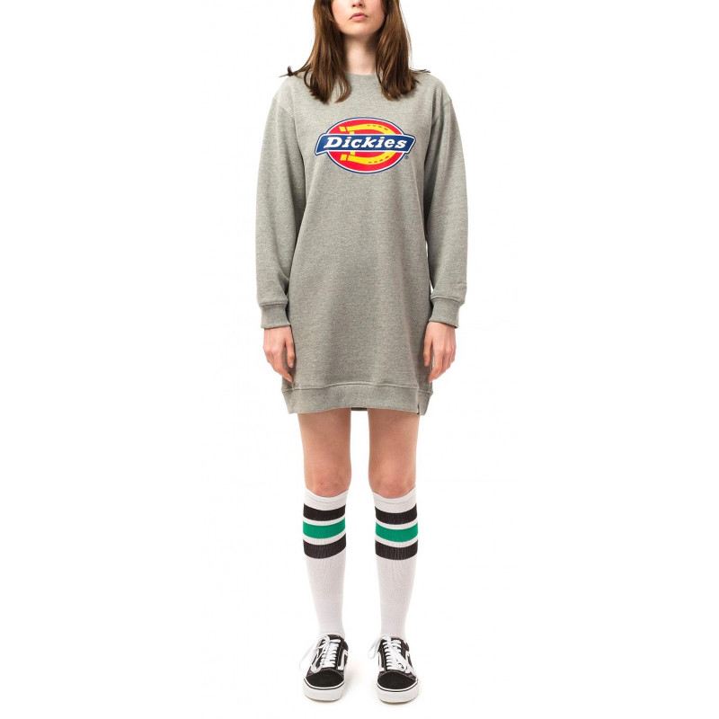 Dickies Womens Benham Sweatshirt Dress Grey Melange Dickies Womens Benham Sweatshirt Dress Grey Melange
