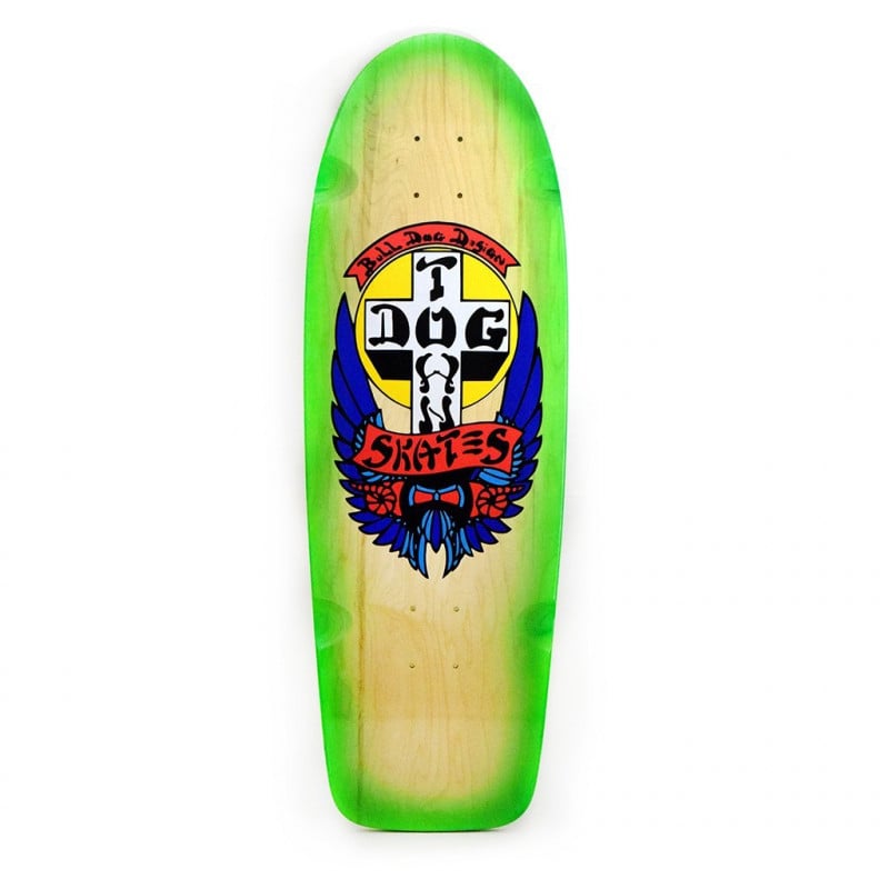 Dogtown OG Classic Bulldog Deck Natural/Green Fade 10" - Old School Skateboard Deck Dogtown OG Classic Bulldog Deck Natural/Green Fade 10" - Old School Skateboard Deck