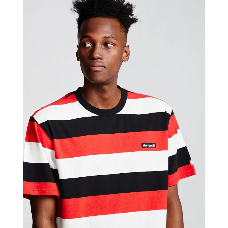 Element Primo Striped T-Shirt Fire Red