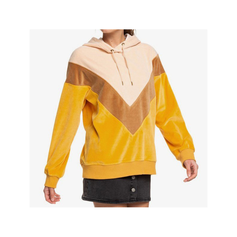 Roxy Chasing Waves Velour Hoodie Golden Glow Roxy Chasing Waves Velour Hoodie Golden Glow