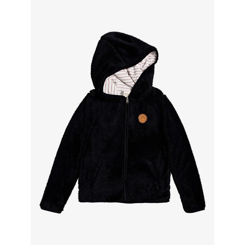 Roxy Silver Water Kids Ziphoodie Black Roxy Silver Water Kids Ziphoodie Black