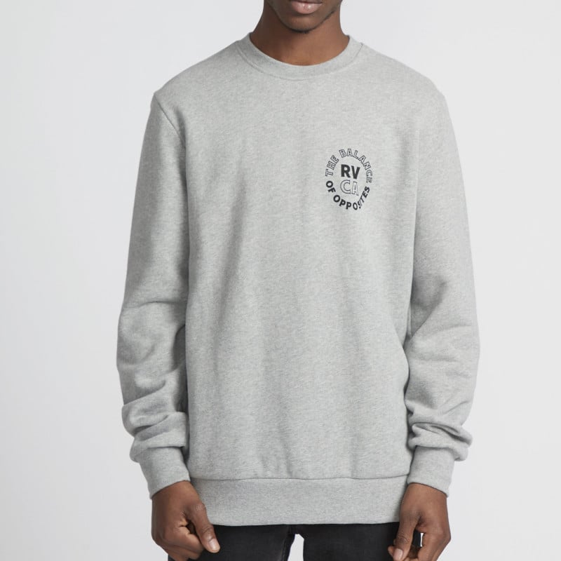 Buy RVCA Siam Crew Heather Grey at Sick Skateboard Shop