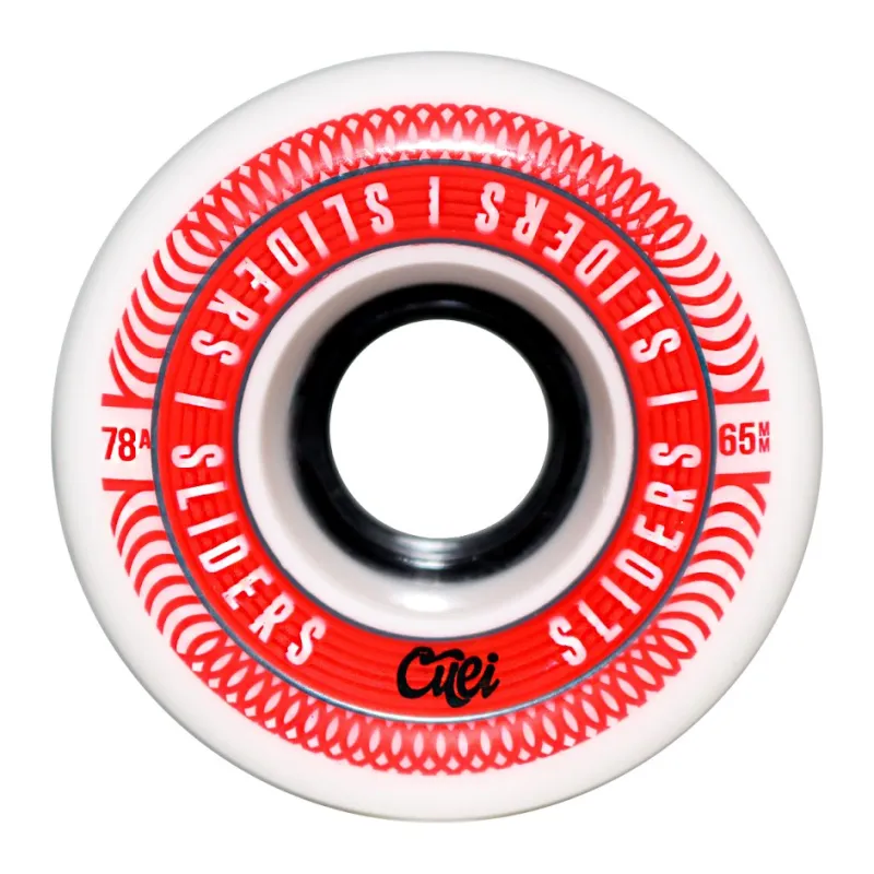 Cuei Sliders 65mm 78A White Red Ruote