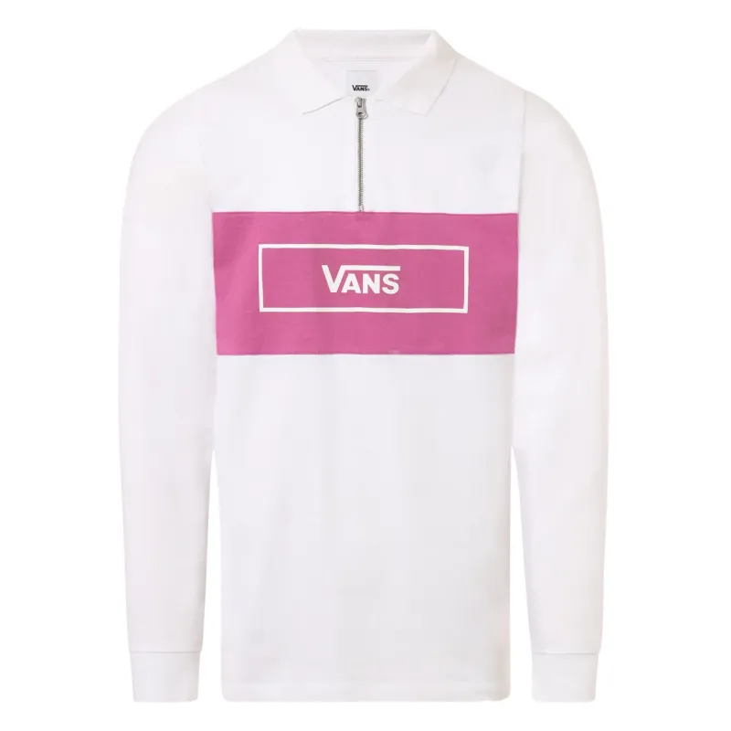 Vans Hewitt Quarterzip Longsleeve Polo White