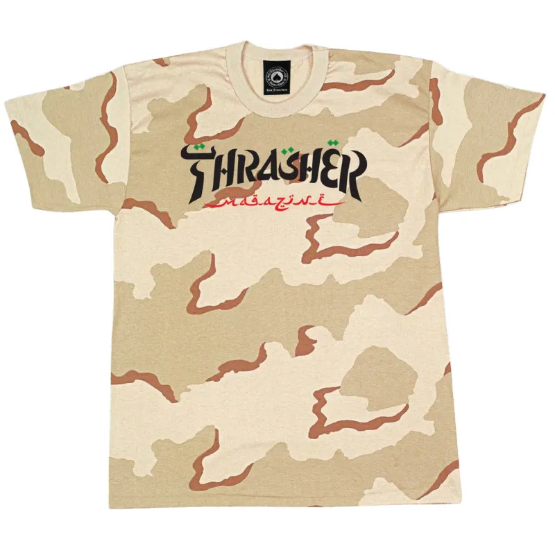 Thrasher Calligraphy T-Shirt Desert Camo