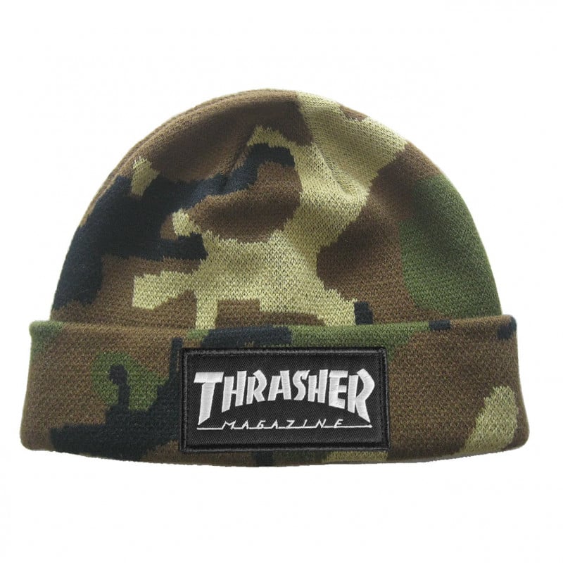 Thrasher Logo Patch Beanie Camo Thrasher Logo Patch Beanie Camo