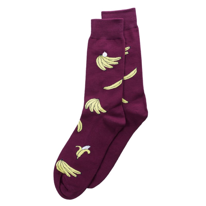 Alfredo Gonzales Bananas Grey Bordeaux/Yellow Socks