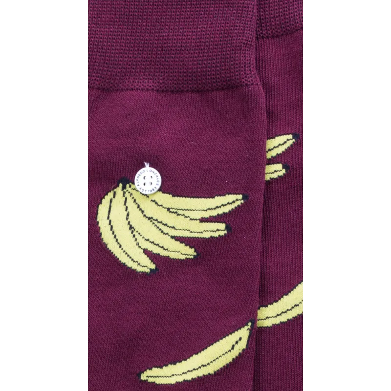 Alfredo Gonzales Bananas Grey Bordeaux/Yellow Socks