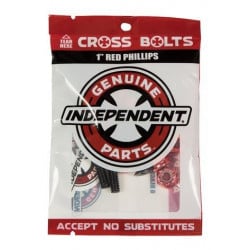 Independent Hardware 1" Zwart/Red Phillips Bolts