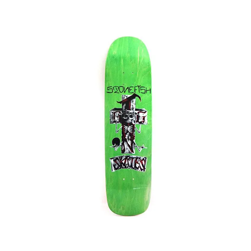 Dogtown Stone Fish Pool Lime Stain 8.375" - Skateboard Deck 
