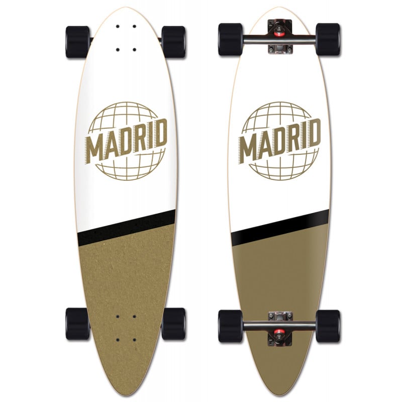 Madrid Blunt World White/Gold 36” - Longboard Complete