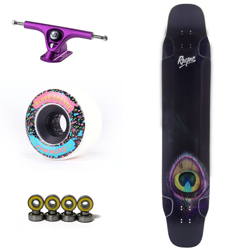 Rayne Whip 47" Peacock Graphic Longboard Complete Rayne Whip 47" Peacock Graphic Longboard Complete