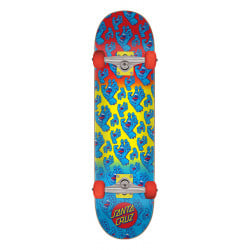 Santa Cruz Hands Allover Blue Red Yellow 7,8" Skateboard Complete