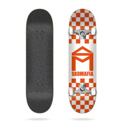 Sk8Mafia House Logo Checker Orange 8.0 Skateboard Complete