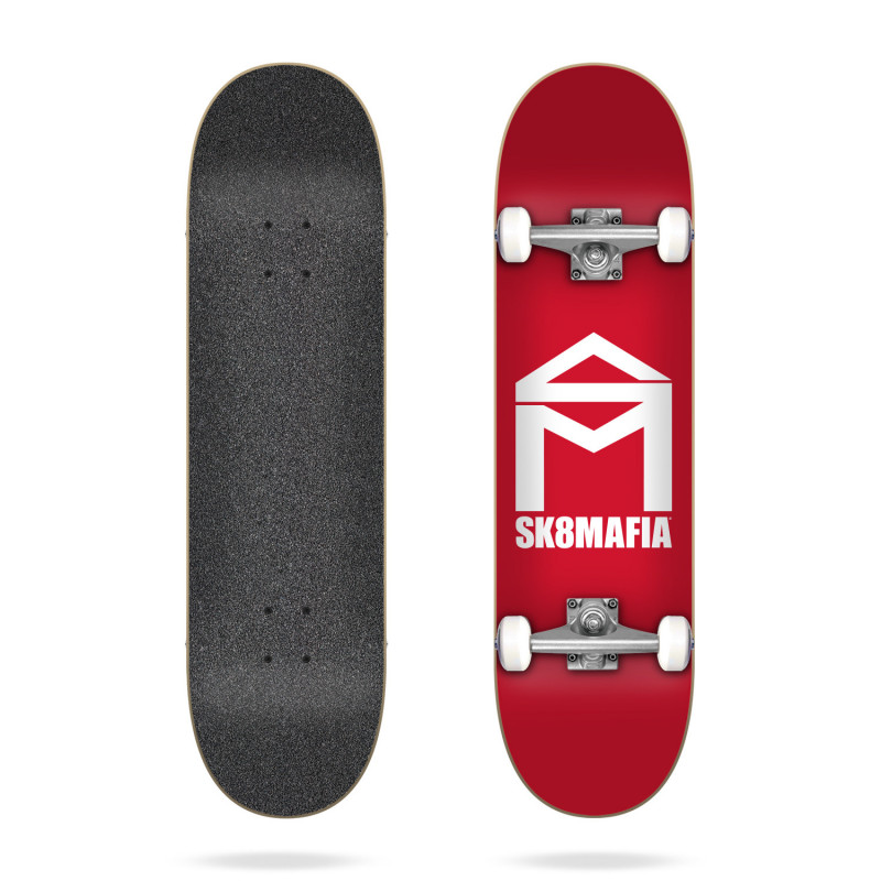 Sk8Mafia House Logo Red 7.87 Skateboard Complete