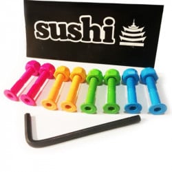 Sushi Coloured Allen Bolts (8pk) Pink/Green/Orange/Blue 1" - Nuts and Bolts