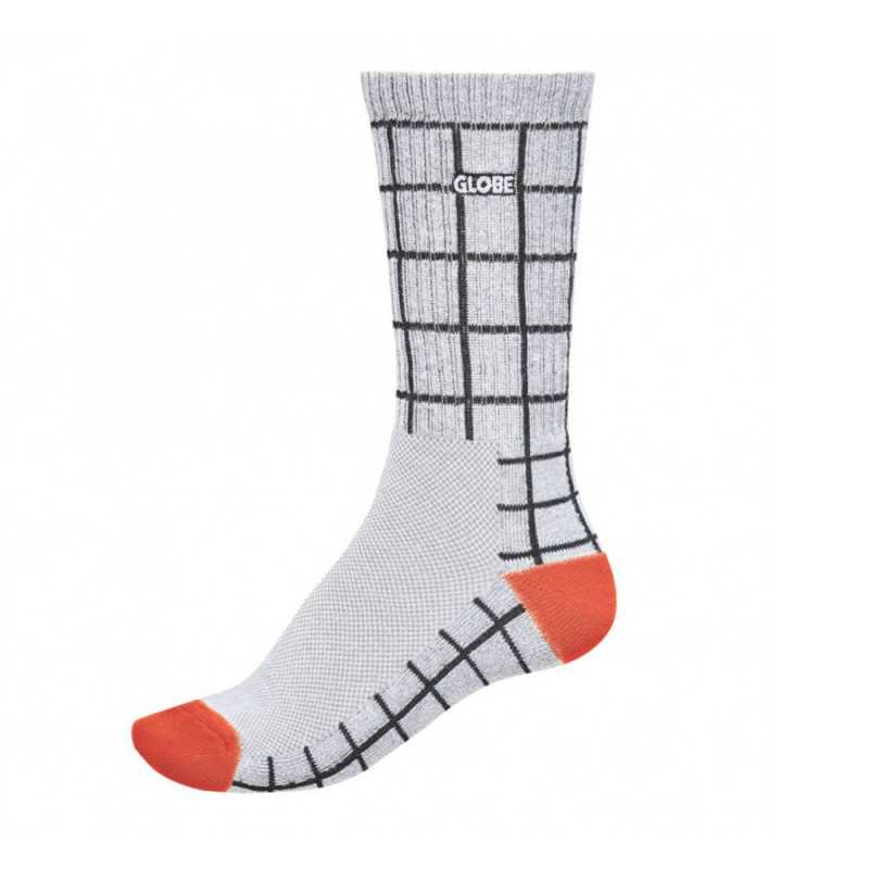 Globe Motion Crew Sock Black Grid Globe Motion Crew Sock Black Grid