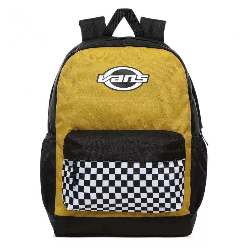 vans sporty realm yellow checkerboard backpack