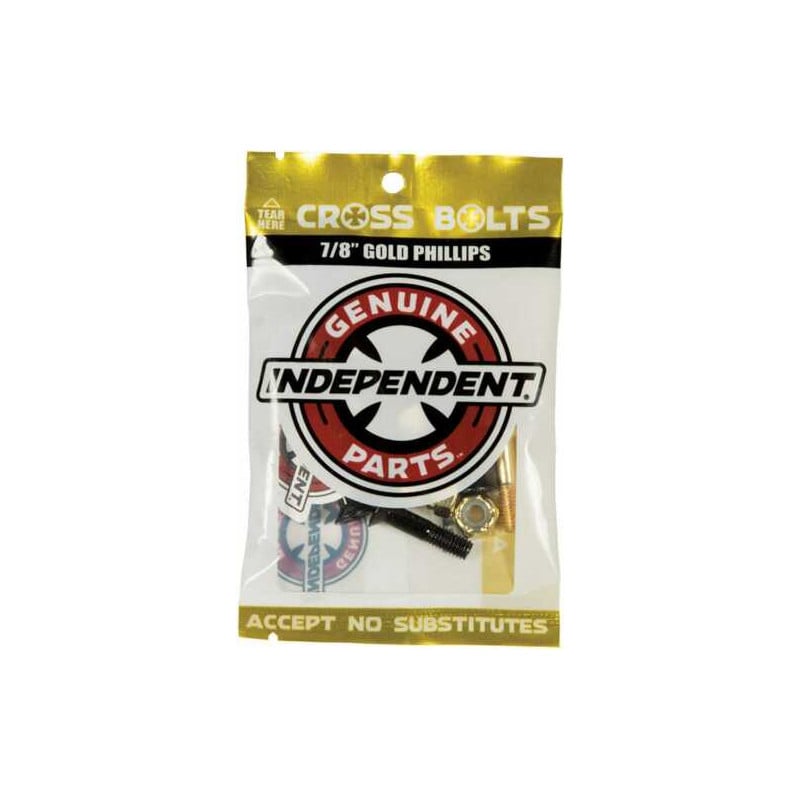 Independent Hardware 7/8" Black/Gold Phillips Bolts