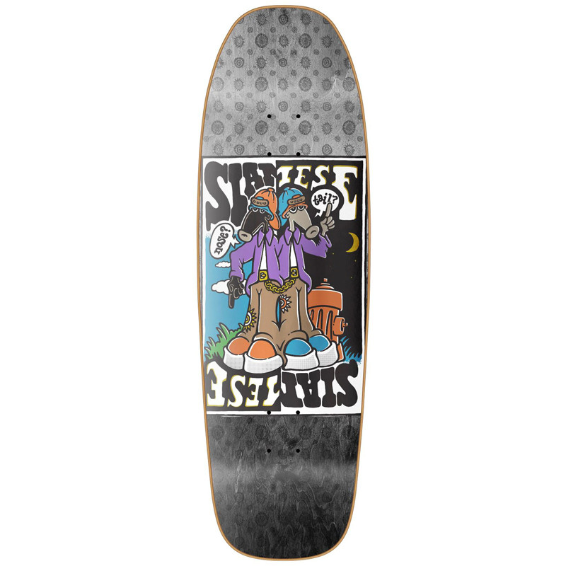 New Deal Siamese Double Kick Metallic Heat Transfer Black Fade 9.625" - Skateboard Deck New Deal Siamese Double Kick Metallic Heat Transfer Black Fade 9.625" - Skateboard Deck