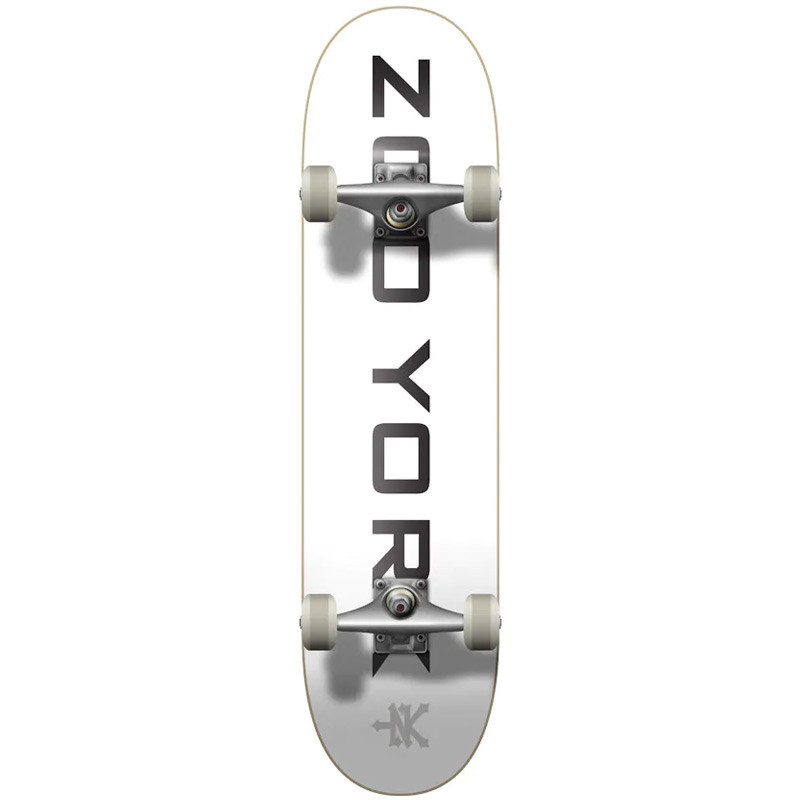 Zoo York OG 95 Logo Block White/Black/Grey 7.75" Skateboard Complete