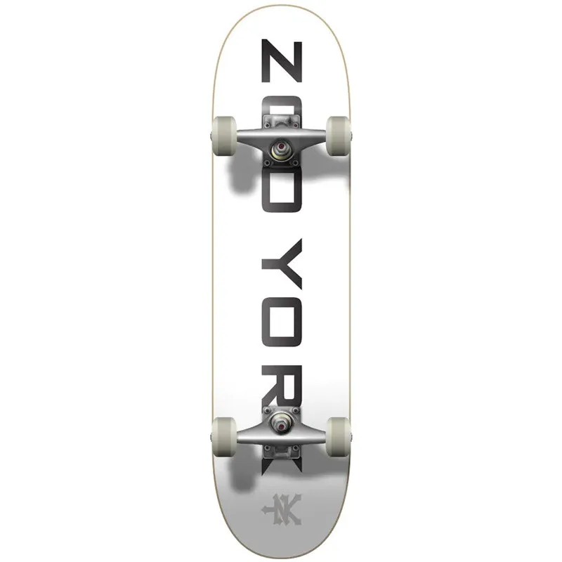 Zoo York OG 95 Logo Block White/Black/Grey 7.75" Skateboard Complete