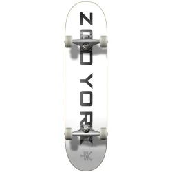 Zoo York OG 95 Logo Block White/Black/Grey 7.75" Skateboard Complete