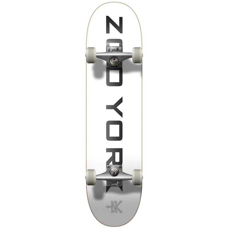 Zoo York OG 95 Logo Block White/Black/Grey 7.75" Skateboard Complete