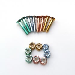 Steez Flathead Multi-Color Anodized 1" Nuts And Bolts