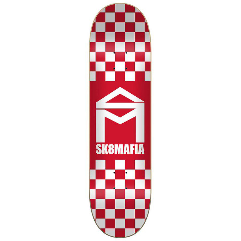 Sk8Mafia House Logo Checker Red 8.25" Skateboard Deck