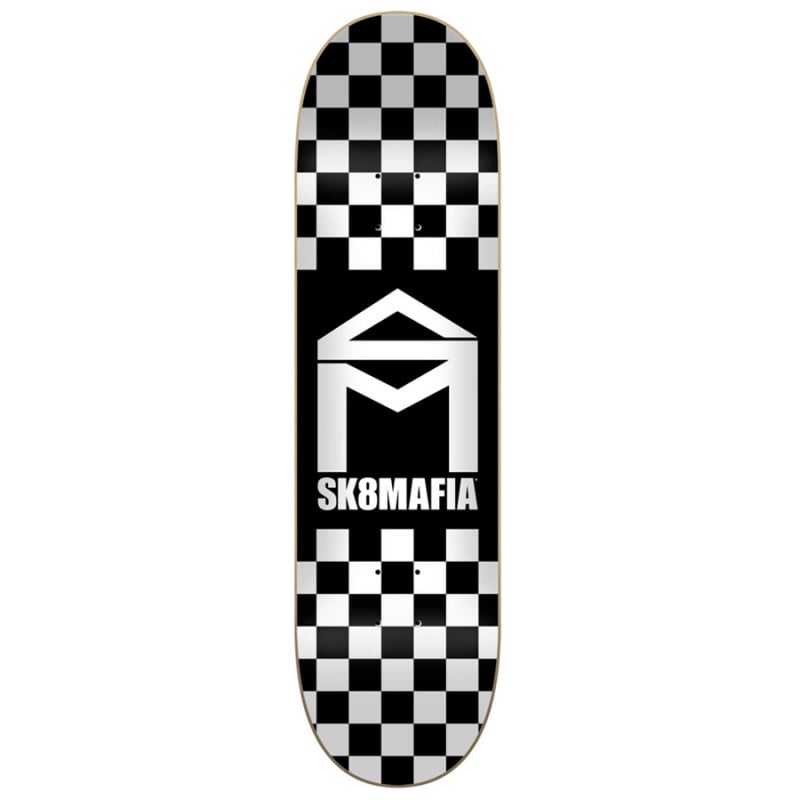 Sk8Mafia House Logo Checker Black 8.0" Skateboard Deck