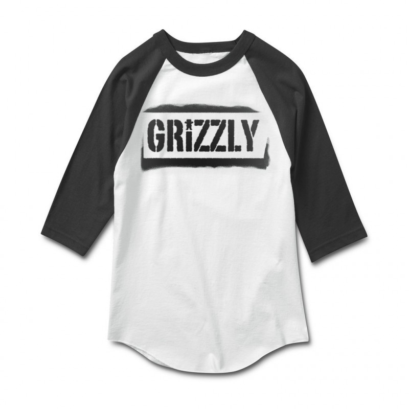 Grizzly Stencil Stamp Raglan T-shirt