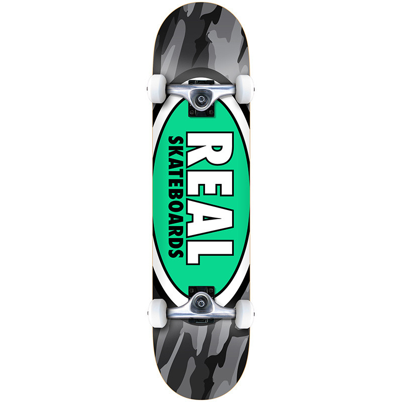 Real Team Oval Camo XL 8.25" Skateboard Complete
