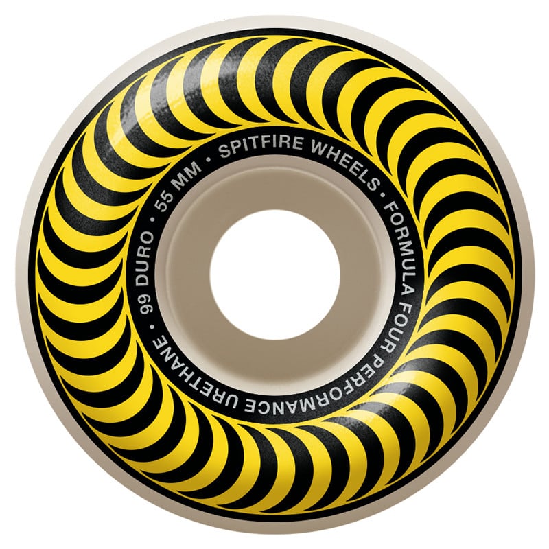 Spitfire Formula Four Classic Yellow 55mm 99DU Skateboard Wheels Spitfire Formula Four Classic Yellow 55mm 99DU Skateboard Wheels