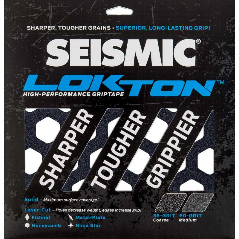 Seismic Lokton 36-grit Griptape sheets (3 pack)